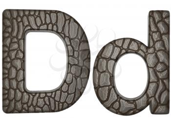 Royalty Free Clipart Image of Alligator Skin Font D Lowercase and Capital Letters