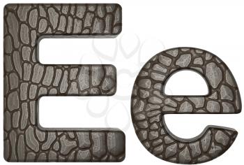 Royalty Free Clipart Image of Alligator Skin Font E Lowercase and Capital Letters