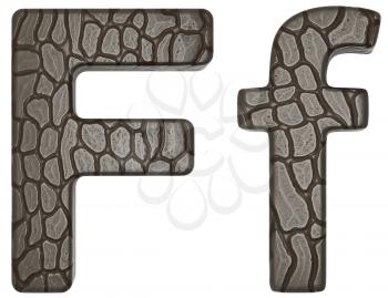 Royalty Free Clipart Image of Alligator Skin Font F Lowercase and Capital Letters