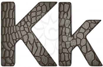 Royalty Free Clipart Image of Alligator Skin Font K Lowercase and Capital Letters
