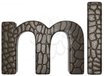 Royalty Free Clipart Image of Alligator Skin Font of M and L