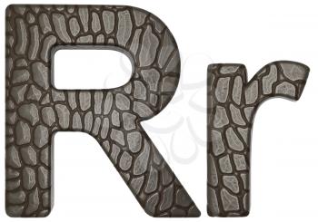 Royalty Free Clipart Image of Alligator Skin Font R Lowercase and Capital Letters