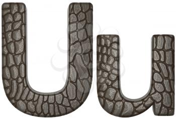 Royalty Free Clipart Image of Alligator Skin Font U Lowercase and Capital Letters