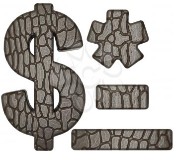 Royalty Free Clipart Image of Alligator Skin Fonts