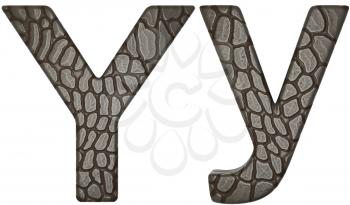 Royalty Free Clipart Image of Alligator Skin Font Y Lowercase and Capital Letters
