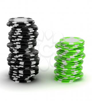 Royalty Free Clipart Image of Casino Chips