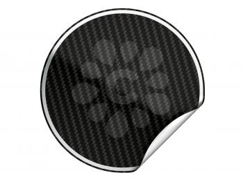 Royalty Free Clipart Image of a Black Textured Sticker