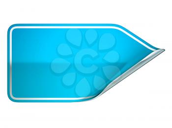 Royalty Free Clipart Image of a Bent Turquoise Sticker