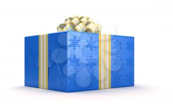 Royalty Free Clipart Image of a Blue Present