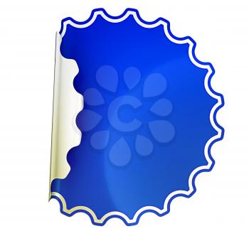 Royalty Free Clipart Image of a Blue Sticker