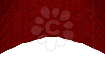 Royalty Free Clipart Image of a Red Theater Curtain