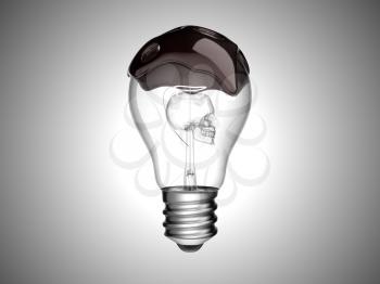 Royalty Free Clipart Image of an Oil Spill Light Bulb