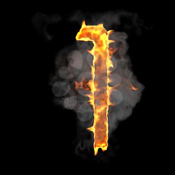 Royalty Free Clipart Image of a Burning Number One
