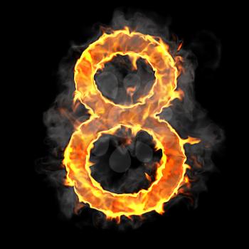 Royalty Free Clipart Image of a Burning Number Eight