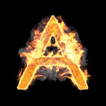Royalty Free Clipart Image of a Burning Letter A