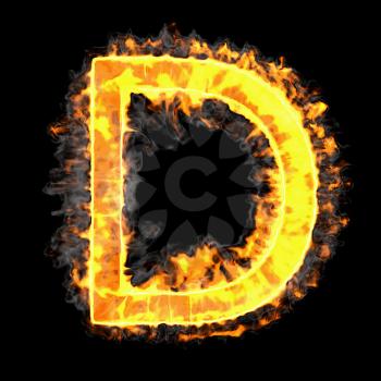 Royalty Free Clipart Image of a Burning Letter D