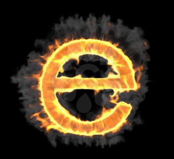 Royalty Free Clipart Image of a Burning Letter E