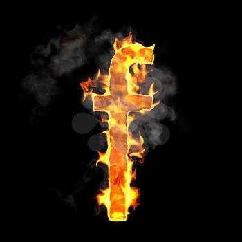 Royalty Free Clipart Image of a Burning Letter F