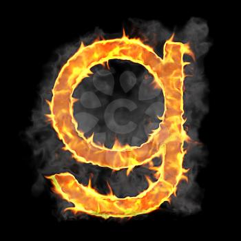 Royalty Free Clipart Image of a Burning Letter G