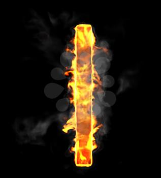 Royalty Free Clipart Image of a Burning Letter I