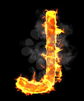 Royalty Free Clipart Image of a Burning Letter J