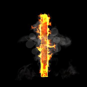 Royalty Free Clipart Image of a Burning Letter L