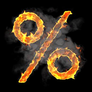 Royalty Free Clipart Image of a Flaming Percent Symbol