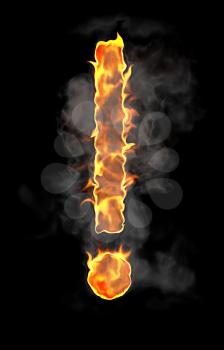 Royalty Free Clipart Image of a Flaming Exclamation Mark