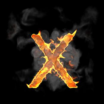Royalty Free Clipart Image of a Burning Letter X