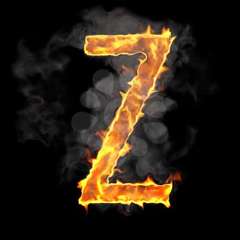 Royalty Free Clipart Image of a Burning Letter Z