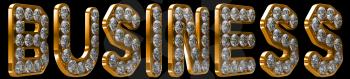 Royalty Free Clipart Image of the Word Business Incrusted With Diamonds