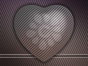 Royalty Free Clipart Image of a Carbon Fiber Heart Background
