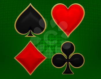 Royalty Free Clipart Image of Card Suits 