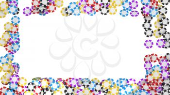 Royalty Free Clipart Image of a Background of Casino Chips