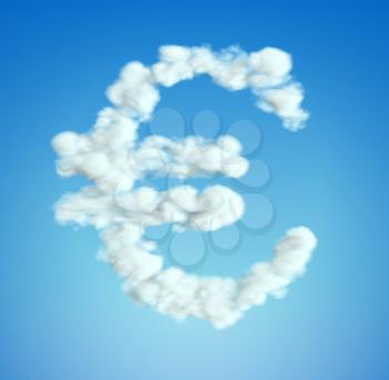 Royalty Free Clipart Image of cloud Euro Symbol
