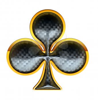 Royalty Free Clipart Image of a Textured Club Suit