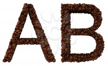 Royalty Free Clipart Image of Roasted Coffee Font A and B