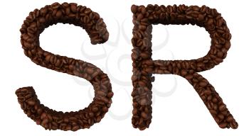 Royalty Free Clipart Image of Roasted Coffee Font R and S