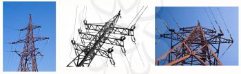 Royalty Free Clipart Image of a Collage of Electric Lines