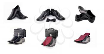 Royalty Free Clipart Image of a Collage of Shoes