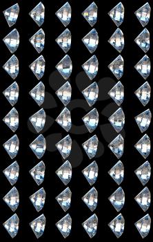 Royalty Free Clipart Image of Side Views of Diamonds