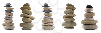 Royalty Free Clipart Image of Stacks of Stones Balancing