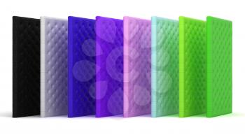 Royalty Free Clipart Image of a Collection of Colorful Mattresses  