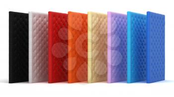 Royalty Free Clipart Image of a Collection of Colorful Mattresses 