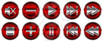 Royalty Free Clipart Image of Red Control Panel Buttons