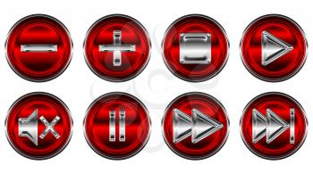 Royalty Free Clipart Image of Red Control Panel Buttons