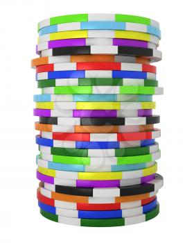 Royalty Free Clipart Image of a Stack of Casino Chips