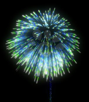 Royalty Free Clipart Image of Blue Fireworks