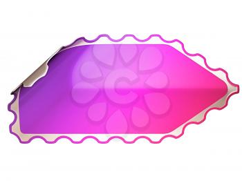 Royalty Free Clipart Image of a Bent Magenta Sticker