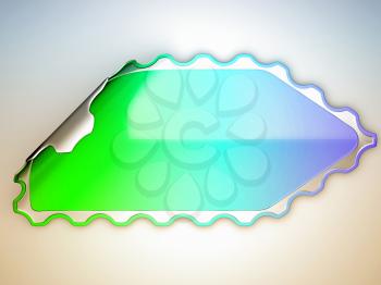Royalty Free Clipart Image of a Colorful Jagged Sticker